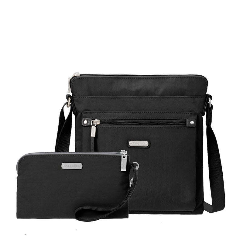 Baggallini Go Bagg with RFID Wristlet - Lightweight 10.75"x10" Travel Purse Crossbody Bag for Women - Image 1